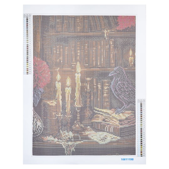 16" x 20" Candlelit Bookcase Diamond Art Kit by Make Market®